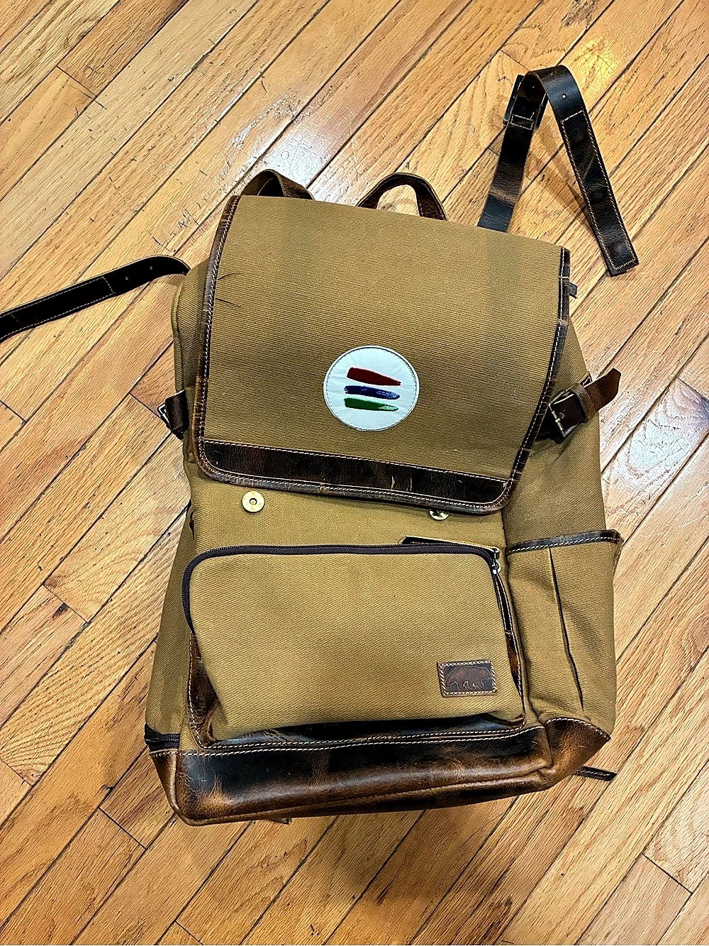 Kodiak Leather Co. The Bucket List Tan Backpack Large Hiking Camping Bag New